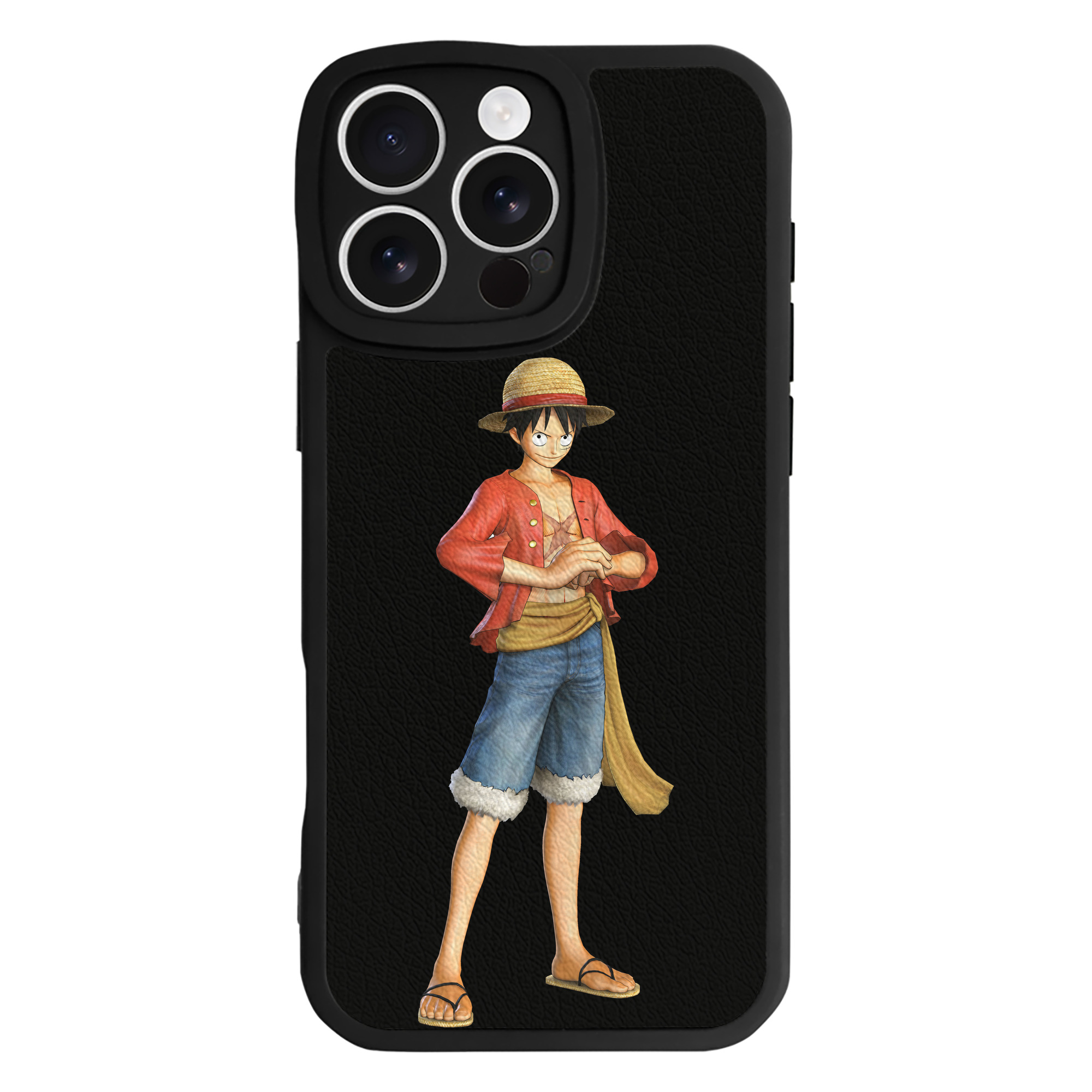 （画像用） ワンピース モンキー・D・ルフィ ONE PIECE Monkey D. Luffy 【iPhone 16シリーズ対応】シリコンスマホケース（レザー調） 材質：シリコン